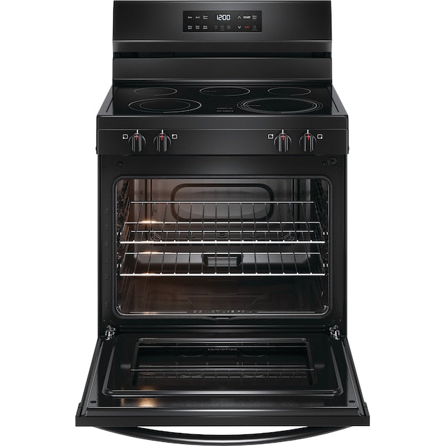 Frigidaire 30-in Glass Top 5 burners 5.3-cu ft Freestanding Electric Range Black ) Item #5661188 | Model #FCRE3062AB