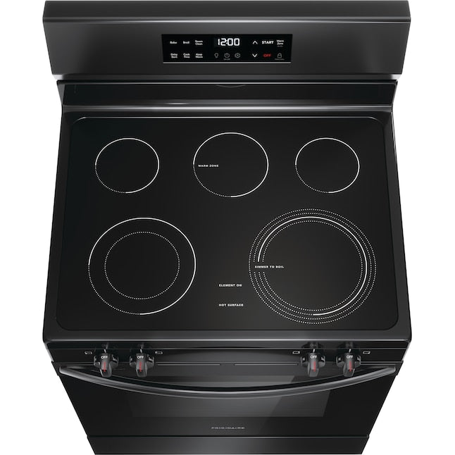 Frigidaire 30-in Glass Top 5 burners 5.3-cu ft Freestanding Electric Range Black ) Item #5661188 | Model #FCRE3062AB