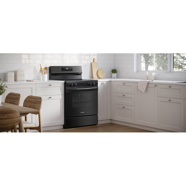 Frigidaire 30-in Glass Top 5 burners 5.3-cu ft Freestanding Electric Range Black ) Item #5661188 | Model #FCRE3062AB