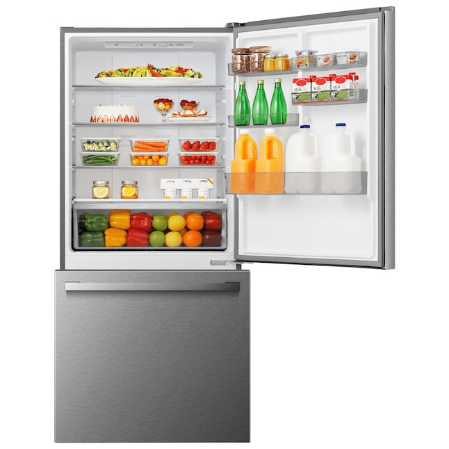 Hisense 17.2-cu ft Counter-Depth Bottom-Freezer Refrigerator Fingerprint Resistant Stainless Steel ) ENERGY STAR Certified Item #3159040 | Model #HRB171N6ASE