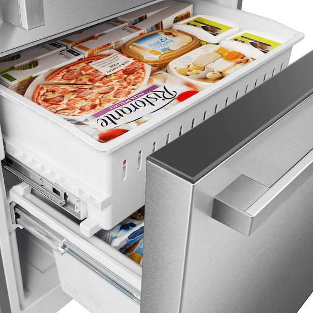 Hisense 17.2-cu ft Counter-Depth Bottom-Freezer Refrigerator Fingerprint Resistant Stainless Steel ) ENERGY STAR Certified Item #3159040 | Model #HRB171N6ASE