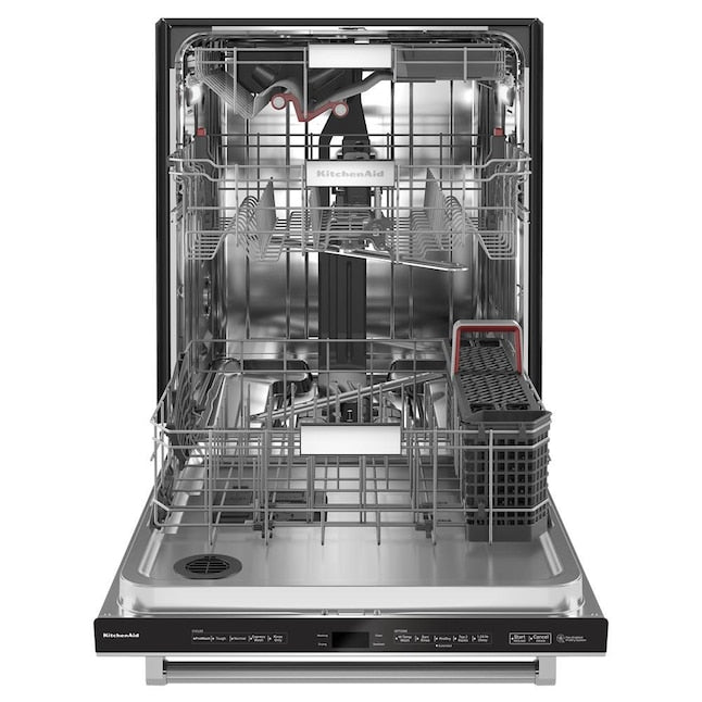 KitchenAid 360 MAX JETS 24-in Top Control Built-in Dishwasher With Third Rack ( Stainless Steel with PRINTSHIELD ) , 44-Decibel Very Quiet Sound Level Item #894541 | Model #KDTM804KPS
