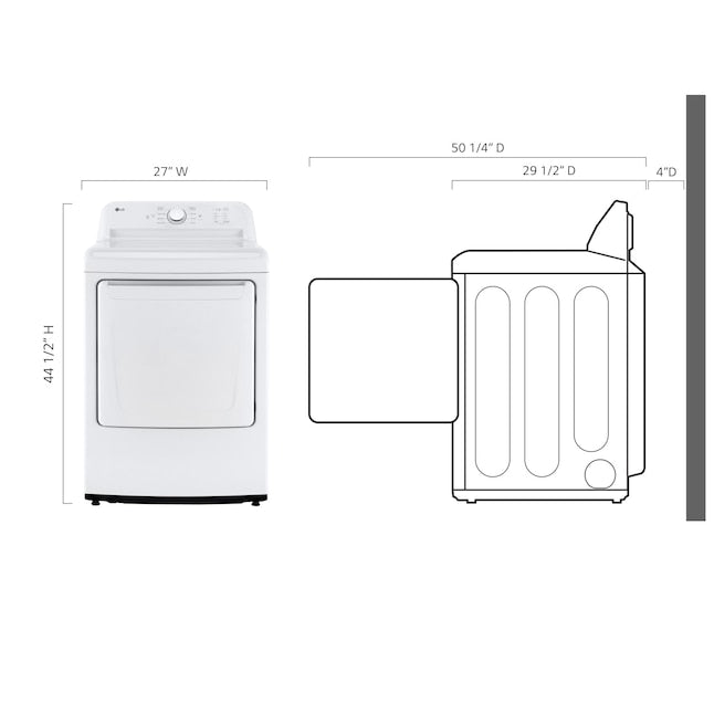 LG 7.3-cu ft Vented Electric Dryer ( White ) Energy Star Certified Item #5288020 | Model #DLE6100W