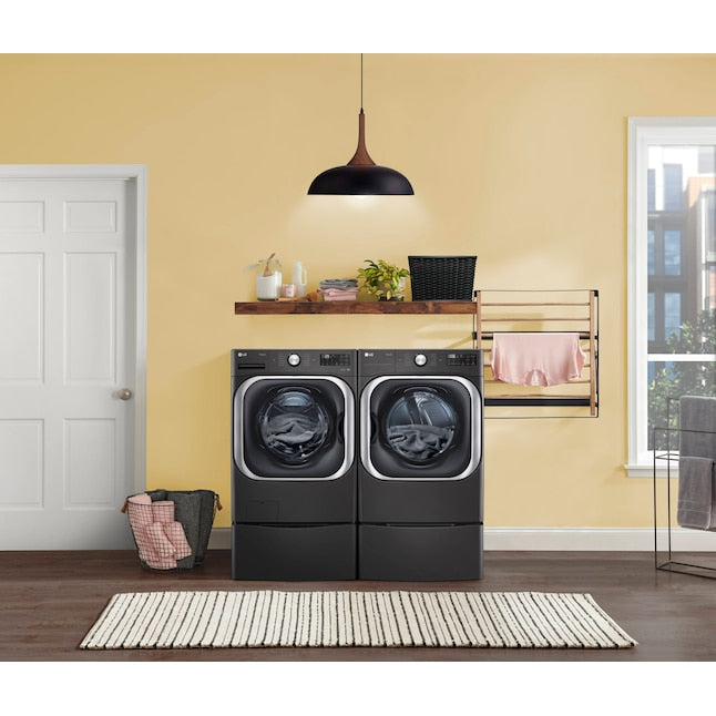 LG TurboWash 5.2-cu ft High Efficiency Stackable Steam Cycle Smart Front-Load Washer ( Black Steel ) ENERGY STAR Item #4980565 | Model #WM8900HBA