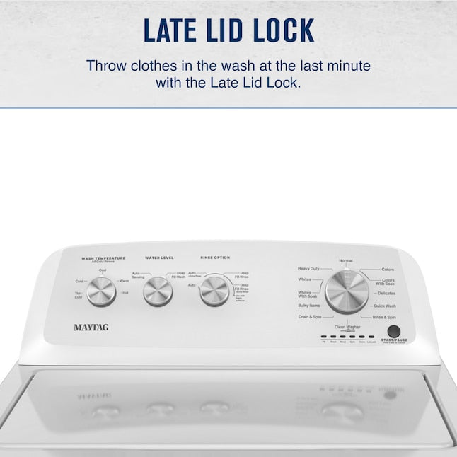 Maytag 3.8-cu ft High Efficiency Agitator Top-Load Washer ( White ) Item #6627692 | Model #MVW4005SW