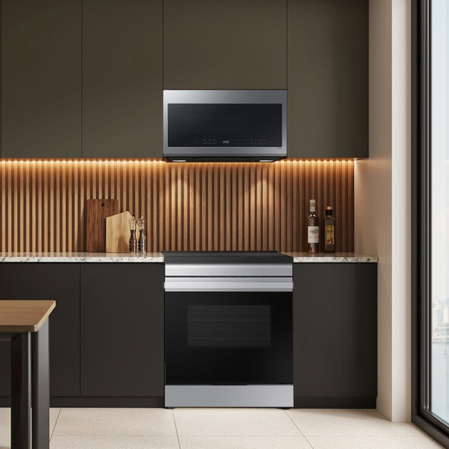 Samsung 2.1-cu ft 29.87-in Over-the-Range Microwave with Sensor Cooking ( Stainless steel ) Item #5760681 | Model #ME21DG6300SR