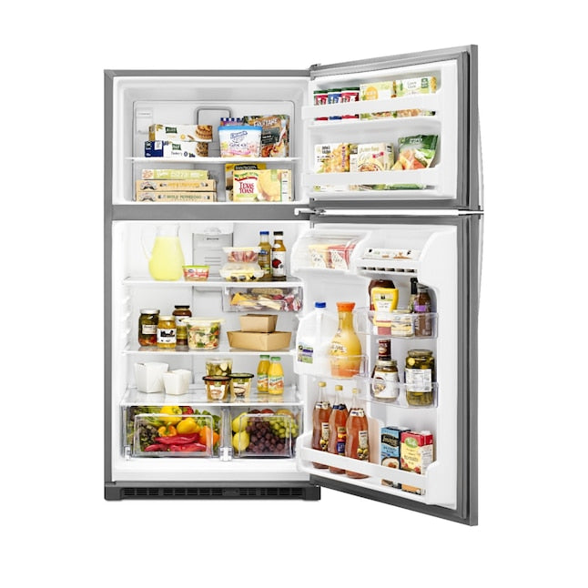 Whirlpool 20.5-cu ft Top-Freezer Refrigerator ( Fingerprint Resistant Stainless Steel ) Item #2592455 | Model #WRT311FZDZ