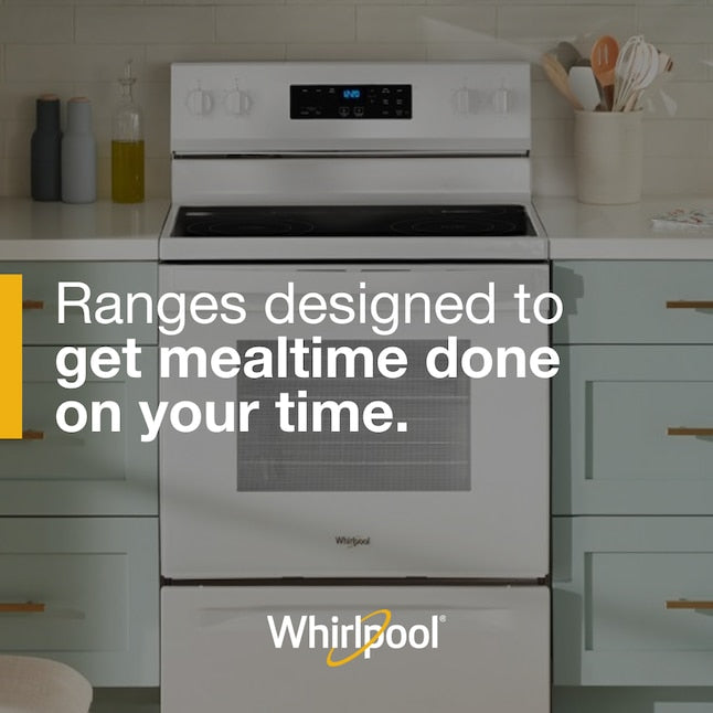Whirlpool Flexible Cooktop 30-in Glass Top 4 burners 5.3-cu ft Freestanding Electric Range ( White ) Item #5686231 | Model #WFES3030RW