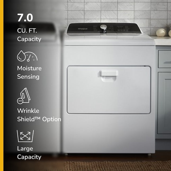 Whirlpool Moisture Sensing 7-cu ft Vented Electric Dryer ( White ) Item #5095041 | Model #WED5010LW