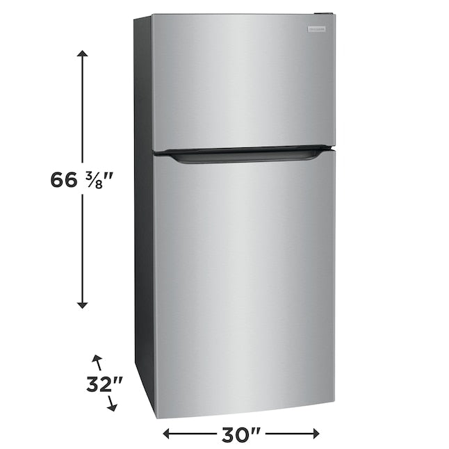 Frigidaire 20-cu ft Top-Freezer Refrigerator ( Fingerprint Resistant Stainless Steel ) Garage Ready Item #1647308 | Model #LFTR2045VF