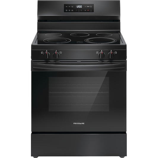 Frigidaire 30-in Glass Top 5 burners 5.3-cu ft Freestanding Electric Range Black ) Item #5661188 | Model #FCRE3062AB