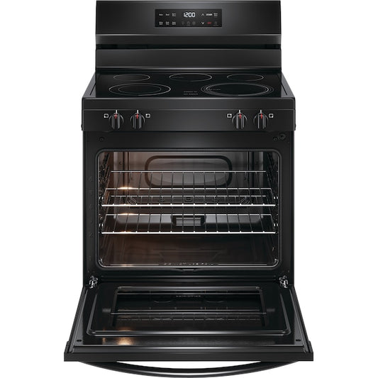 Frigidaire 30-in Glass Top 5 burners 5.3-cu ft Freestanding Electric Range Black ) Item #5661188 | Model #FCRE3062AB