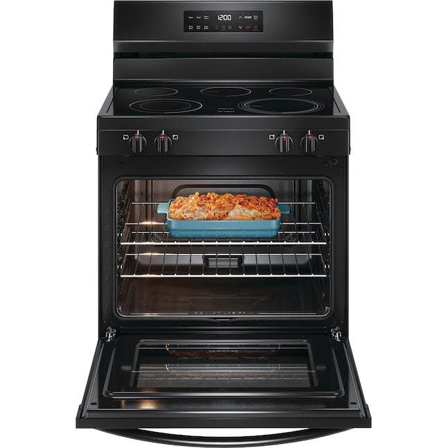 Frigidaire 30-in Glass Top 5 burners 5.3-cu ft Freestanding Electric Range Black ) Item #5661188 | Model #FCRE3062AB