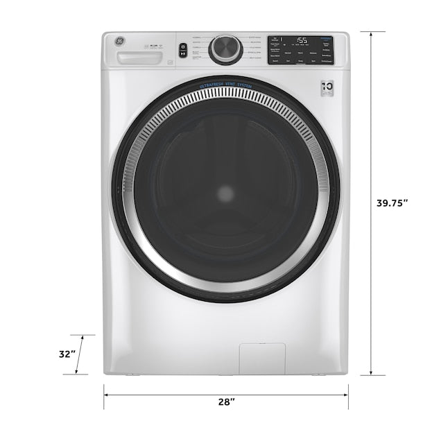 GE UltraFresh Vent System 4.8-cu ft Stackable Smart Front-Load Washer ( White ) ENERGY STAR Item #1639525 | Model #GFW550SSNWW