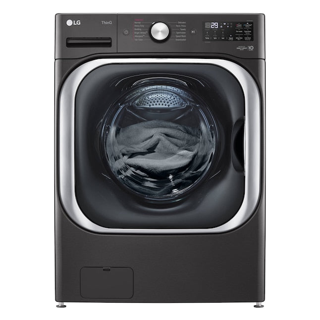 LG TurboWash 5.2-cu ft High Efficiency Stackable Steam Cycle Smart Front-Load Washer ( Black Steel ) ENERGY STAR Item #4980565 | Model #WM8900HBA