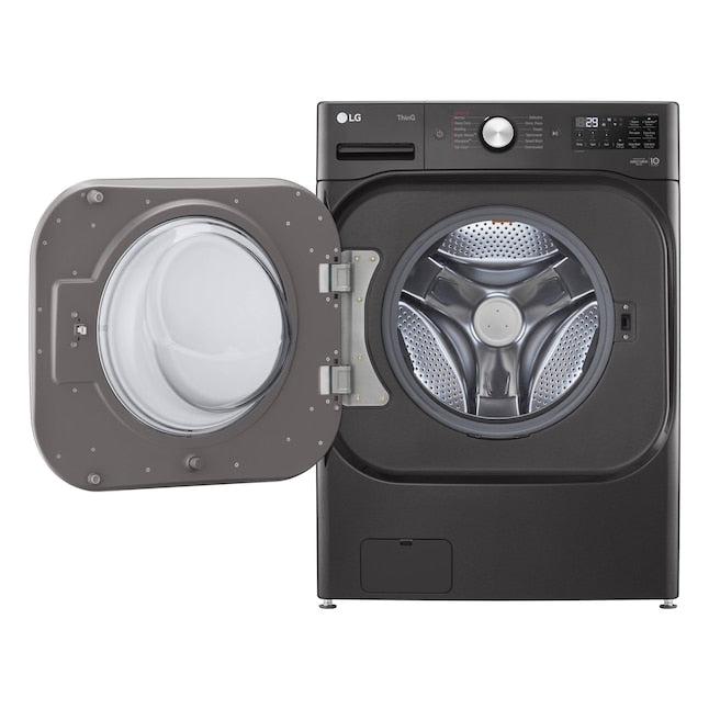 LG TurboWash 5.2-cu ft High Efficiency Stackable Steam Cycle Smart Front-Load Washer ( Black Steel ) ENERGY STAR Item #4980565 | Model #WM8900HBA