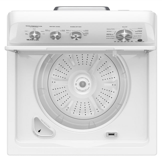 Maytag 3.8-cu ft High Efficiency Agitator Top-Load Washer ( White ) Item #6627692 | Model #MVW4005SW