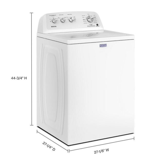 Maytag 3.8-cu ft High Efficiency Agitator Top-Load Washer ( White ) Item #6627692 | Model #MVW4005SW
