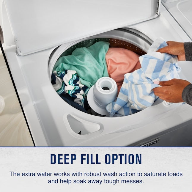 Maytag 3.8-cu ft High Efficiency Agitator Top-Load Washer ( White ) Item #6627692 | Model #MVW4005SW