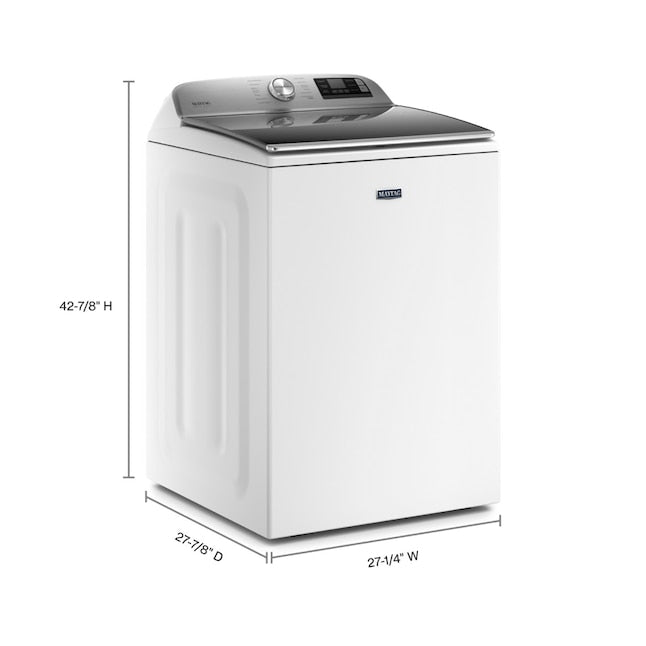 Maytag Smart Capable 5.2-cu ft High Efficiency Agitator Smart Compatible Top-Load Washer ( White ) ENERGY STAR Item #1634765 | Model #MVW7230HW