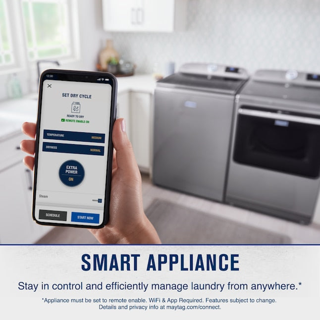 Maytag Smart Capable 7.4-cu ft Steam Cycle Vented Smart Compatible Gas Dryer ( Metallic Slate ) Energy Star Certified Item #1171048 | Model #MGD7230HC