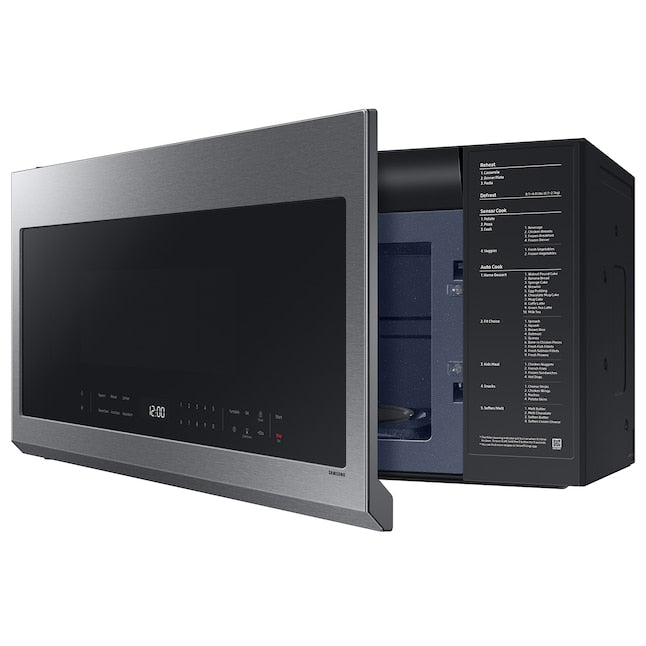 Samsung 2.1-cu ft 29.87-in Over-the-Range Microwave with Sensor Cooking ( Stainless steel ) Item #5760681 | Model #ME21DG6300SR