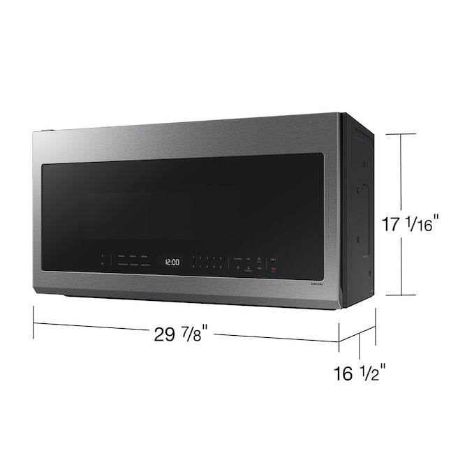 Samsung 2.1-cu ft 29.87-in Over-the-Range Microwave with Sensor Cooking ( Stainless steel ) Item #5760681 | Model #ME21DG6300SR