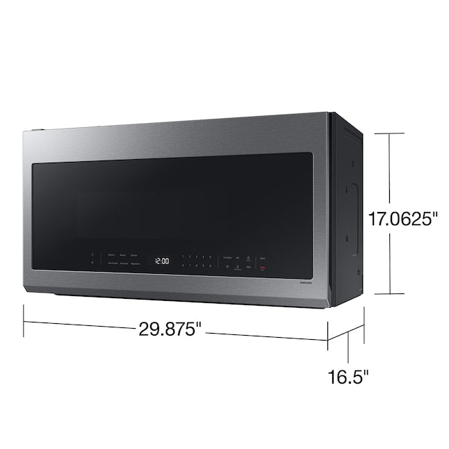 Samsung 2.1-cu ft 29.87-in Over-the-Range Microwave with Sensor Cooking ( Stainless steel ) Item #5760681 | Model #ME21DG6300SR