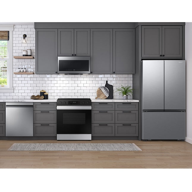 Samsung 2.1-cu ft 29.87-in Over-the-Range Microwave with Sensor Cooking ( Stainless steel ) Item #5760681 | Model #ME21DG6300SR