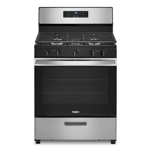 Whirlpool 30-in 5 burners 5.1-cu ft Freestanding Natural Gas Range ( Stainless Steel ) Item #5213594 | Model #WFG505M0MS
