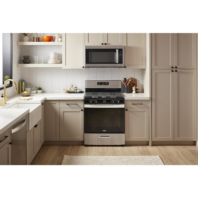 Whirlpool 30-in 5 burners 5.1-cu ft Freestanding Natural Gas Range ( Stainless Steel ) Item #5213594 | Model #WFG505M0MS