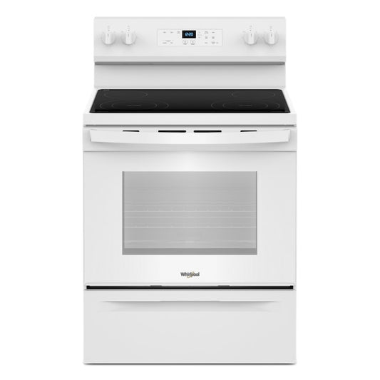 Whirlpool Flexible Cooktop 30-in Glass Top 4 burners 5.3-cu ft Freestanding Electric Range ( White ) Item #5686231 | Model #WFES3030RW