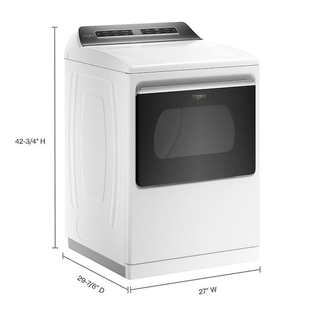 Whirlpool Smart Capable 7.4-cu ft Steam Cycle Vented Electric Dryer ( White ) Energy Star Certified Item #3386730 | Model #WED8127LW